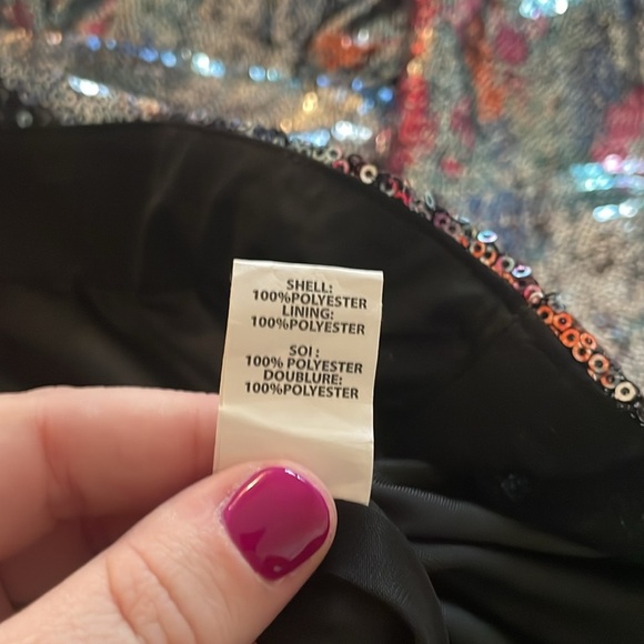 Ramy Brook Auerbach Dolman Long Sleeve V-Neck Multicolor Sequin Mini Dress - Picture 3 of 10